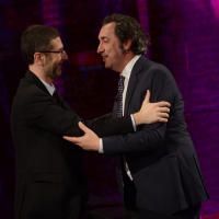 Foto Nicoloro G.  09/03/2014  Milano   Trasmissione televisiva su Rai 3 " Che tempo che fa ". nella foto Fabio Fazio e il regista premio Oscar Paolo Sorrentino.