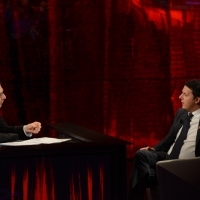 Foto Nicoloro G.  09/03/2014  Milano   Trasmissione televisiva su Rai 3 " Che tempo che fa ". nella foto Fabio Fazio e il presidente del Consiglio Matteo Renzi.