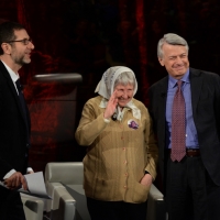 Foto Nicoloro G.  26/01/2014  Milano   Trasmissione televisiva su Rai 3 \" Che tempo che fa \". nella foto Fabio Fazio, Vera Vigevani Jarach e Ferruccio de Bortoli.