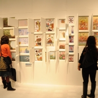 Foto Nicoloro G. 28/03/2011 Bologna Si e' aperta negli spazi della Fiera di Bologna la quarantottesima edizione della " Children Book Fair " la piu' importante fiera internazionale dell' editoria per l' infanzia con la presenza di autori, editori e illustratori di tutto il mondo. nella foto Illustrazioni in mostra