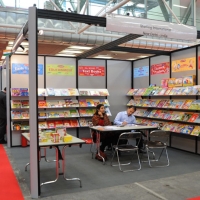 Foto Nicoloro G. 28/03/2011 Bologna Si e' aperta negli spazi della Fiera di Bologna la quarantottesima edizione della " Children Book Fair " la piu' importante fiera internazionale dell' editoria per l' infanzia con la presenza di autori, editori e illustratori di tutto il mondo. nella foto Uno dei tanti stand