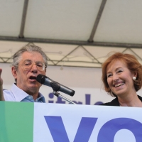 Foto Nicoloro G. 13/05/2011 Milano Chiusura della campagna elettorale della Lega Nord. nella foto Umberto Bossi – Letizia Moratti