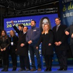 Foto Nicoloro G.   24/01/2020   Ravenna    Chiusura della campagna elettorale per le regionali dell' Emilia-Romagna. nella foto il gruppo dei leader della coalizione di centro-destra.