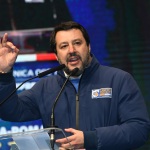 Foto Nicoloro G.   24/01/2020   Ravenna    Chiusura della campagna elettorale per le regionali dell' Emilia-Romagna. nella foto Matteo Salvini.