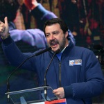 Foto Nicoloro G.   24/01/2020   Ravenna    Chiusura della campagna elettorale per le regionali dell' Emilia-Romagna. nella foto Matteo Salvini.