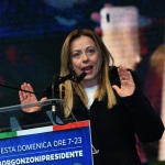 Foto Nicoloro G.   24/01/2020   Ravenna    Chiusura della campagna elettorale per le regionali dell' Emilia-Romagna. nella foto la presidente di Fratelli d' Italia Giorgia Meloni.