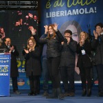 Foto Nicoloro G.   24/01/2020   Ravenna    Chiusura della campagna elettorale per le regionali dell' Emilia-Romagna. nella foto al centro la candidata per il centro-destra Lucia Borgonzoni.