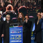 Foto Nicoloro G.   24/01/2020   Ravenna    Chiusura della campagna elettorale per le regionali dell\' Emilia-Romagna. nella foto al centro la candidata per il centro-destra Lucia Borgonzoni.
