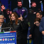 Foto Nicoloro G.   24/01/2020   Ravenna    Chiusura della campagna elettorale per le regionali dell\' Emilia-Romagna. nella foto al centro la candidata per il centro-destra Lucia Borgonzoni.