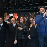 Foto Nicoloro G.   24/01/2020   Ravenna    Chiusura della campagna elettorale per le regionali dell\' Emilia-Romagna. nella foto il gruppo dei leader della coalizione di centro-destra.