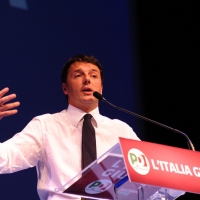 Foto Nicoloro G. 01/02/2013 Firenze Evento di grande importanza, forse unico, che vede insieme in questa campagna elettorale il sindaco di Firenze e il segretario generale del PD. nella foto Matteo Renzi  