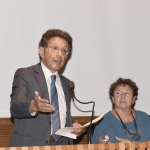 Foto Nicoloro G.   Mandriole (RA)   Cerimonia di commemorazione di Anita Garibaldi nell\' anniversario della sua morte avvenuta il 4 agosto 1849 nella fattoria Guiccioli in localita\' Mandriole alle porte di Ravenna. nella foto il docente universitario Paolo Bolzoni e la scrittrice Laura Montanari.