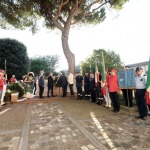 Foto Nicoloro G.   Mandriole (RA)   Cerimonia di commemorazione di Anita Garibaldi nell\' anniversario della sua morte avvenuta il 4 agosto 1849 nella fattoria Guiccioli in localita\' Mandriole alle porte di Ravenna. nella foto la deposizione della corona d\' alloro al monumento di Anita.