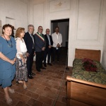 Foto Nicoloro G.   Mandriole (RA)   Cerimonia di commemorazione di Anita Garibaldi nell' anniversario della sua morte avvenuta il 4 agosto 1849 nella fattoria Guiccioli in localita' Mandriole alle porte di Ravenna. nella foto da sinistra Laura Montanari,   Osiride Guerrini, Lorenzo Cottignoli, Eugenio Fusignani, Castrese de Rosa e Filippo Raffi.