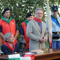 Foto Nicoloro G . 04/08/2010  Mandriole (Ravenna)  Commemorazione della morte di Anita Garibaldi avvenuta nella cascina Guiccioli  ai primi di agosto del 1849 durante la fuga dell'eroe dei Due Mondi da Roma dopo la caduta della Repubblica. nella foto Giannantonio Mingozzi – Adilcio Cadorin