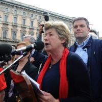 Foto Nicoloro G. 25/04/2012 Milano Commemorazione del XXV Aprile, Festa della Liberazione, con corteo e comizio in piazza Duomo. nella foto Susanna Camusso