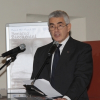 Foto Nicoloro G. 17/04/2012 Ravenna Commemorazione di Benigno Zaccagnini, a cento anni dalla sua nascita, alla presenza dei famigliari, delle autorita' cittadine e del leader dell' UDC Pier Ferdinando Casini. nella foto Pier Ferdinando Casini