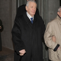 Foto Nicoloro G. 01/02/2011 Milano Commemorazione in Universita' Bocconi della figura dell' ex ministro del Tesoro Tommaso Padoa Schioppa alla presenza del Capo dello Stato. nella foto Mirko Tremaglia