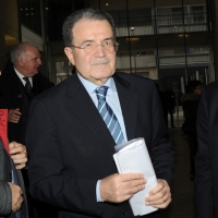 Foto Nicoloro G. 01/02/2011 Milano Commemorazione in Universita' Bocconi della figura dell' ex ministro del Tesoro Tommaso Padoa Schioppa alla presenza del Capo dello Stato. nella foto Romano Prodi