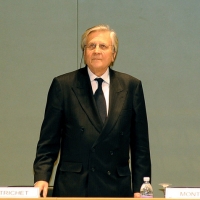 Foto Nicoloro G. 01/02/2011 Milano Commemorazione in Universita' Bocconi della figura dell' ex ministro del Tesoro Tommaso Padoa Schioppa alla presenza del Capo dello Stato. nella foto Jean-Claude Trichet