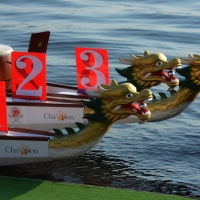 Foto Nicoloro G.  07/09/2014   Ravenna   Giornata conclusiva della nona edizione dell\' IDBF,  Campionati Mondiali per club di Dragon Boat. Partecipano 27 nazioni, 5300 atleti, 129 club che gareggeranno nelle tre categorie Open maschili, femminili e misti. nella foto tre canoe pronte per la gara.