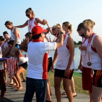 Foto Nicoloro G.  07/09/2014   Ravenna   Giornata conclusiva della nona edizione dell' IDBF,  Campionati Mondiali per club di Dragon Boat. Partecipano 27 nazioni, 5300 atleti, 129 club che gareggeranno nelle tre categorie Open maschili, femminili e misti. nella foto la premiazione di atlete vincitrici nella loro categoria.