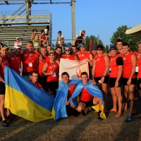 Foto Nicoloro G.  07/09/2014   Ravenna   Giornata conclusiva della nona edizione dell' IDBF,  Campionati Mondiali per club di Dragon Boat. Partecipano 27 nazioni, 5300 atleti, 129 club che gareggeranno nelle tre categorie Open maschili, femminili e misti. nella foto atleti dell' Ucraina.