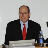 Foto Nicoloro G. 06/03/2012 Milano Conferenza all' Universita' Bicocca sul tema " La protezione del Mar Mediterraneo dall' inquinamento. I risultati conseguiti e le sfide future " con la partecipazione del principe Alberto II di Monaco che, con la Fondazione a lui intitolata, e' impegnato a contrastare le minacce poste all' ambiente del nostro pianeta. nella foto Il Principe Alberto II di Monaco