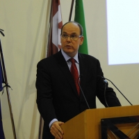 Foto Nicoloro G. 06/03/2012 Milano Conferenza all' Universita' Bicocca sul tema " La protezione del Mar Mediterraneo dall' inquinamento. I risultati conseguiti e le sfide future " con la partecipazione del principe Alberto II di Monaco che, con la Fondazione a lui intitolata, e' impegnato a contrastare le minacce poste all' ambiente del nostro pianeta. nella foto Il Principe Alberto II di Monaco