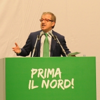Foto Nicoloro G. 01/07/2012 Assago (Milano) Si e’ concluso al Forum di Assago il Congresso Federale della Lega Nord che ha eletto Roberto Maroni nuovo segretario federale della Lega Nord e ha sancito cosi’ l’ inizio del nuovo corso per il partito. nella foto Roberto Maroni