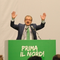 Foto Nicoloro G. 01/07/2012 Assago (Milano) Si e’ concluso al Forum di Assago il Congresso Federale della Lega Nord che ha eletto Roberto Maroni nuovo segretario federale della Lega Nord e ha sancito cosi’ l’ inizio del nuovo corso per il partito. nella foto Roberto Maroni