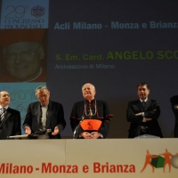 Foto Nicoloro G. 10/03/2012 Milano 29° Congresso provinciale dell’ Acli di Milano – Monza e Brianza dal titolo ” Rigenerare Comunita’ per ricostruire il Paese ” con la partecipazione del cardinale Angelo Scola. nella foto Il cardinale Angelo Scola, Arcivescovo di Milano e il tavolo degli oratori