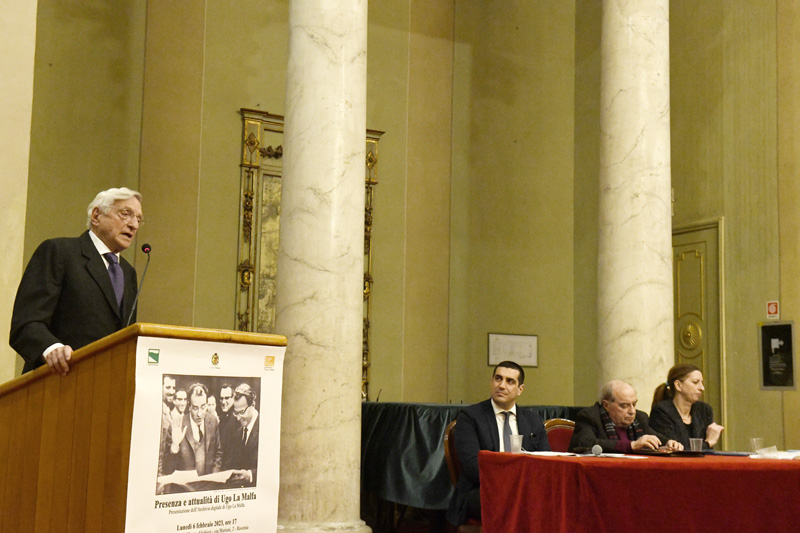Foto Nicoloro G.   06/02/2023   Ravenna   Convegno sul tema ' Presenza e attualita' di Ugo La Malfa '. nella foto l' ex ministro Giorgio La Malfa.