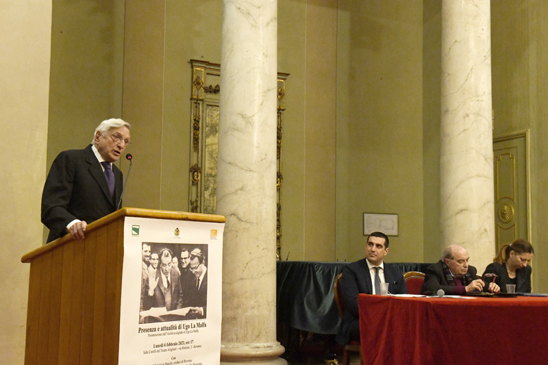 Foto Nicoloro G.   06/02/2023   Ravenna   Convegno sul tema ' Presenza e attualita' di Ugo La Malfa '. nella foto l' ex ministro Giorgio La Malfa.