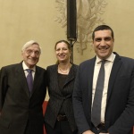 Foto Nicoloro G.   06/02/2023   Ravenna   Convegno sul tema ' Presenza e attualita' di Ugo La Malfa '. nella foto da sinistra l' ex ministro Giorgio La Malfa, la figlia Claudia La Malfa e il sindaco Michele de Pascale.