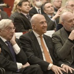 Foto Nicoloro G.   06/02/2023   Ravenna   Convegno sul tema ' Presenza e attualita' di Ugo La Malfa '. nella foto da sinistra Giorgio La Malfa, Antonio Patuelli e Stefano Bonaccini.