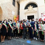 Foto Nicoloro G.   12/09/2021   Ravenna   Questa giornata segna il culmine delle celebrazioni dei 700 anni dalla morte di Dante. nella foto molti dei sindaci venuti da tanti comuni d\' Italia.