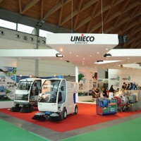 Foto Nicoloro G. 09/11/2011 Rimini Quindicesima edizione di ” Ecomondo “, Fiera Internazionale del Recupero di Materia ed Energia e dello Sviluppo Sostenibile. nella foto Lo stand  di UniEco