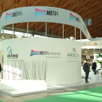 Foto Nicoloro G. 09/11/2011 Rimini Quindicesima edizione di ” Ecomondo “, Fiera Internazionale del Recupero di Materia ed Energia e dello Sviluppo Sostenibile. nella foto Lo stand del Gruppo HERA