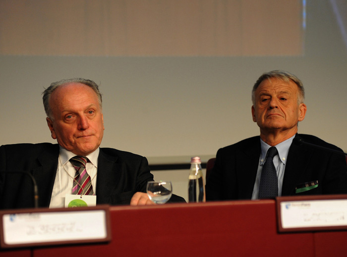 Foto Nicoloro G. 07/11/2012 Rimini Sedicesima edizione di Ecomondo, Stati Generali della Green Economy, ovvero Fiera Internazionale del recupero di Materia ed Energia e dello Sviluppo Sostenibile. nella foto Edo Ronchi – Corrado Clini