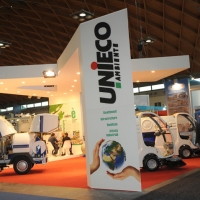 Foto Nicoloro G. 07/11/2012 Rimini Sedicesima edizione di Ecomondo, Stati Generali della Green Economy, ovvero Fiera Internazionale del recupero di Materia ed Energia e dello Sviluppo Sostenibile. nella foto Lo stand UNIECO Ambiente