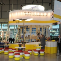 Foto Nicoloro G. 07/11/2012 Rimini Sedicesima edizione di Ecomondo, Stati Generali della Green Economy, ovvero Fiera Internazionale del recupero di Materia ed Energia e dello Sviluppo Sostenibile. nella foto Lo stand ENI Versalis