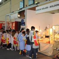 Foto Nicoloro G. 07/11/2012 Rimini Sedicesima edizione di Ecomondo, Stati Generali della Green Economy, ovvero Fiera Internazionale del recupero di Materia ed Energia e dello Sviluppo Sostenibile. nella foto Uno stand ed una scolaresca in visita