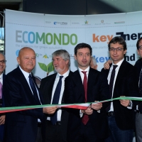 Foto Nicoloro G.  06/11/2013  Rimini    17Â° edizione di " Ecomondo ", Fiera Internazionale del Recupero di Materia ed Energia e dello Sviluppo Sostenibile. nella foto al centro il ministro dell' Ambiente Andrea Orlando apre ufficialmente la 17Â° edizione di Ecomondo tra il presidente di Rimini Fiera Lorenzo Cagnoni, a sinistra, e il sindaco di Rimini Andrea Gnassi.