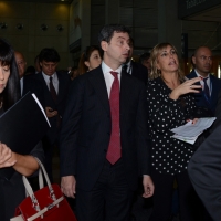 Foto Nicoloro G.  06/11/2013  Rimini    17Â° edizione di " Ecomondo ", Fiera Internazionale del Recupero di Materia ed Energia e dello Sviluppo Sostenibile. nella foto il ministro dell' Ambiente Andrea Orlando durante il suo giro di visita agli stand.
