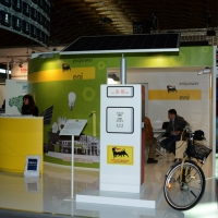 Foto Nicoloro G.  06/11/2013  Rimini    17Â° edizione di " Ecomondo ", Fiera Internazionale del Recupero di Materia ed Energia e dello Sviluppo Sostenibile. nella foto lo stand dell' Eni.