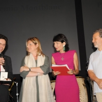 Foto Nicoloro G. 2010/07/143 Milano Al Teatro Dal Verme Undicesima edizione di " La Milanesiana ", che ha per tema " Il paradosso ". Settima serata della rassegna di musica e letteratura. nella foto Wendelin Werner – Barbara Falcomer – Elisabetta Sgarbi – Piergiorgio Odifreddi