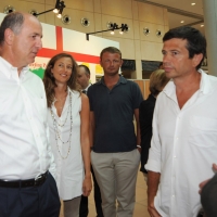 Foto Nicoloro G.  22/08/2010 Rimini, Giornata di apertura della trentunesima edizione del Meeting di Rimini dal titolo " Quella natura che ci spinge a desiderare cose grandi e' il cuore ". nella foto Corrado Passera –  Giovanna Salsa – Maurizio Lupi