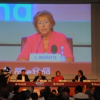 Foto Nicoloro G.  25/08/2010 Rimini, Quarta giornata della trentunesima edizione del Meeting di Rimini dal titolo " Quella natura che ci spinge a desiderare cose grandi e' il cuore ". nella foto Sul grande schermo