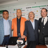 Foto Nicoloro G.  26/08/2010 Rimini, Quinta giornata della trentunesima edizione del Meeting di Rimini dal titolo \" Quella natura che ci spinge a desiderare cose grandi e\' il cuore \". nella foto Vito De Filippo – Roberto Formigoni – Raffaele Lombardo - Luca Zaia